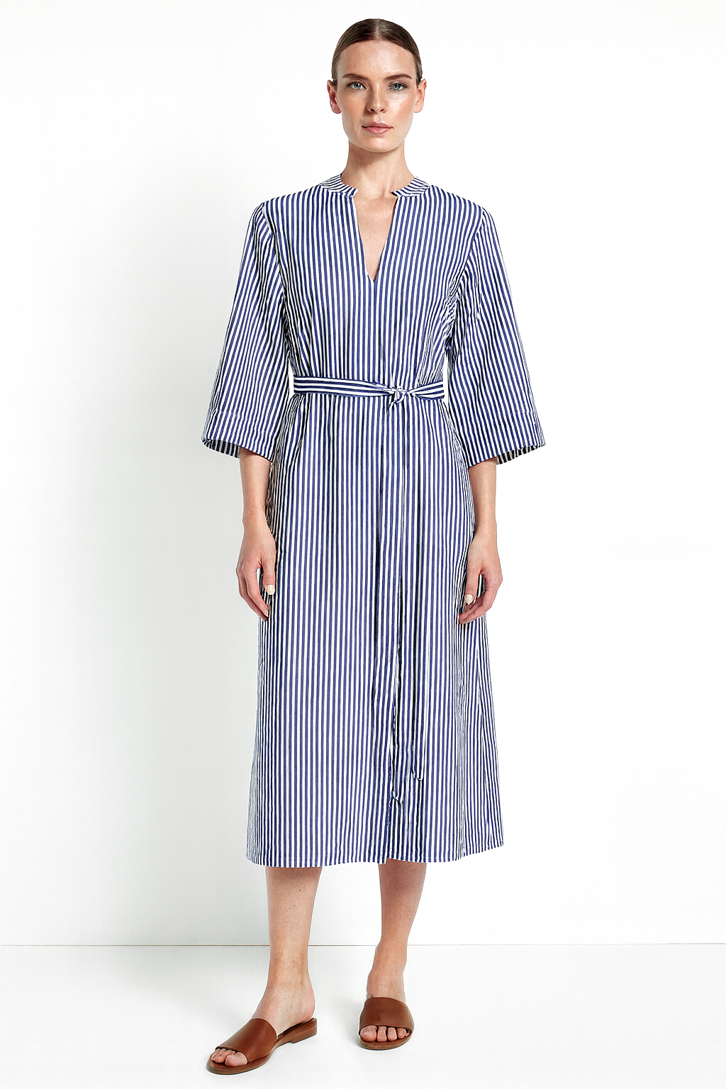 Margaux Dress, Blue Stripe