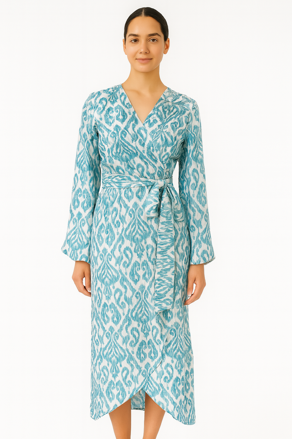 Washable Silk Wrap Dress, La Mer Medium Washable Silk Wrap Dress, La Mer Medium