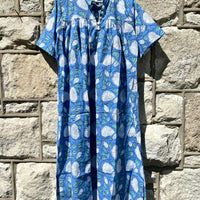 Market Dress - Maxi, Azure Blue & White Floral