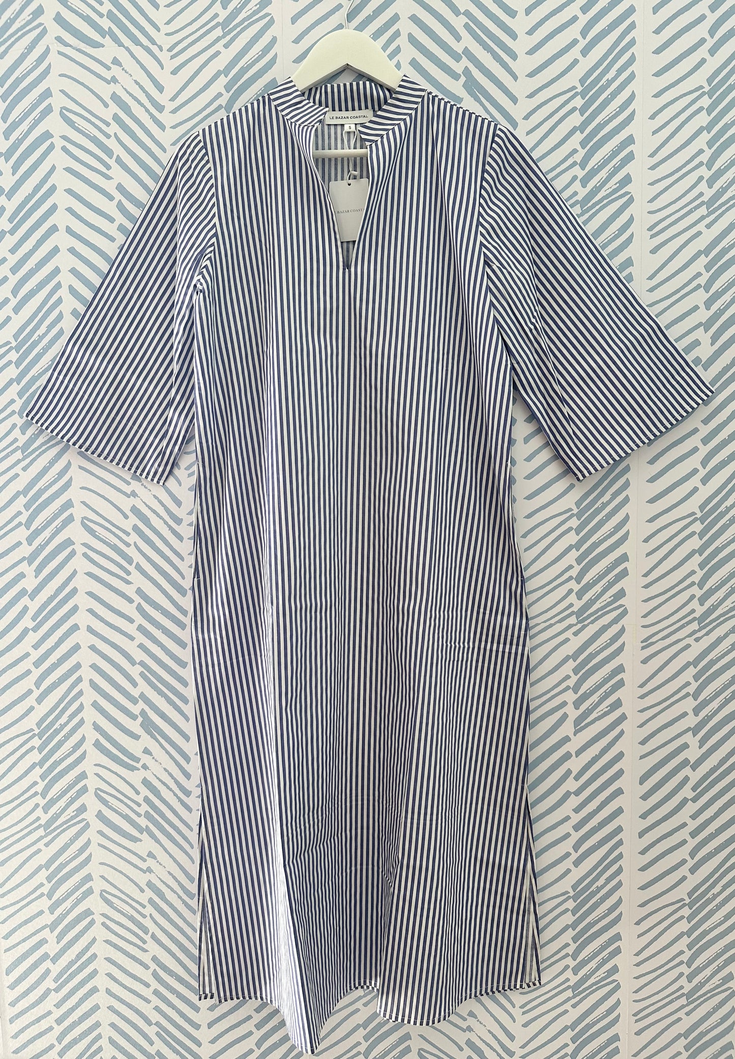 Margaux Dress, Blue Stripe