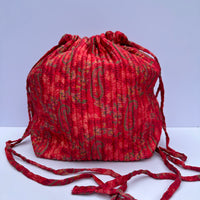 Luxury Slouch Bag - Crisp Apple Red Paisley
