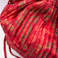 Luxury Slouch Bag - Crisp Apple Red Paisley