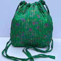 Luxury Slouch Bag - Emerald & Amethyst Floral