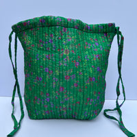 Luxury Slouch Bag - Emerald & Amethyst Floral
