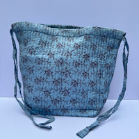 Luxury Slouch Bag - Cloud Blue & Cinnamon
