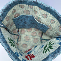 Luxury Slouch Bag - Cloud Blue & Cinnamon