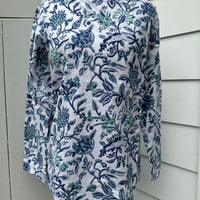Lizzie Blouse, Blue Vines