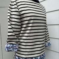 Lizzie Blouse, Blue Vines