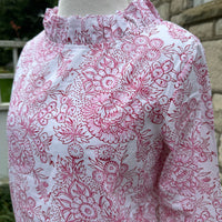Lizzie Blouse, Pink Berry Bramble
