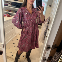 Stellita Caftan - Knee Length, Plum Perfect