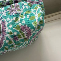 Makeup Bag Set, Teal Paisley