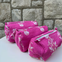 Makeup Bag Set, Bright Pink Mughal
