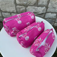 Makeup Bag Set, Bright Pink Mughal
