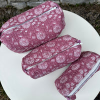 Makeup Bag Set, Plum Floral