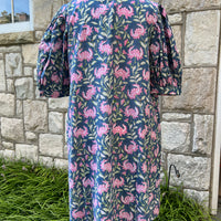 Eloise Dress, Bleu Marine et Rose