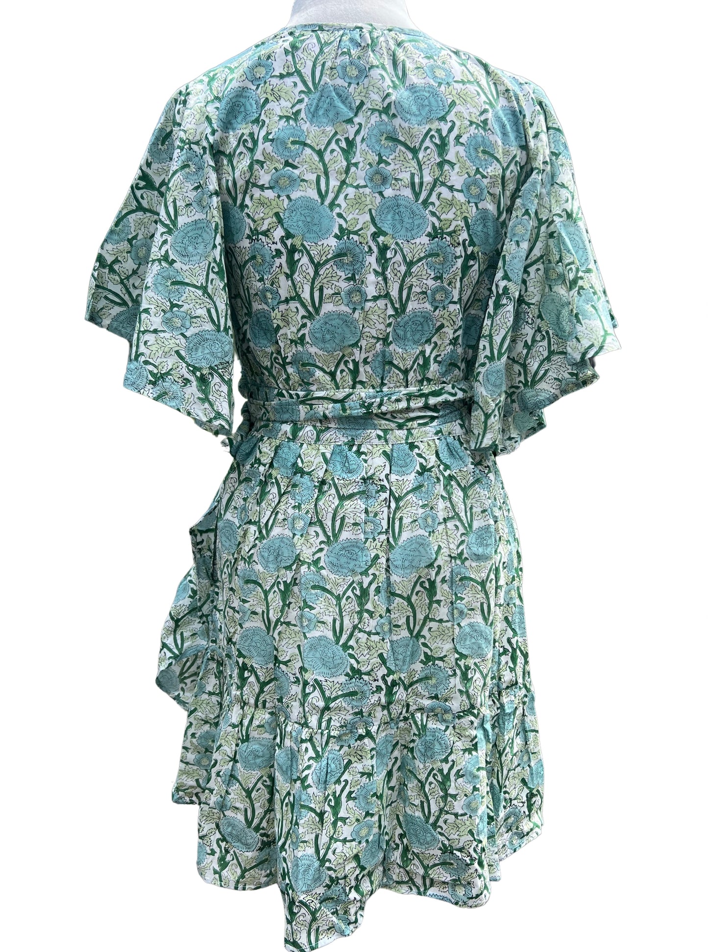 Samantha Wrap Dress, Summer Green Garden