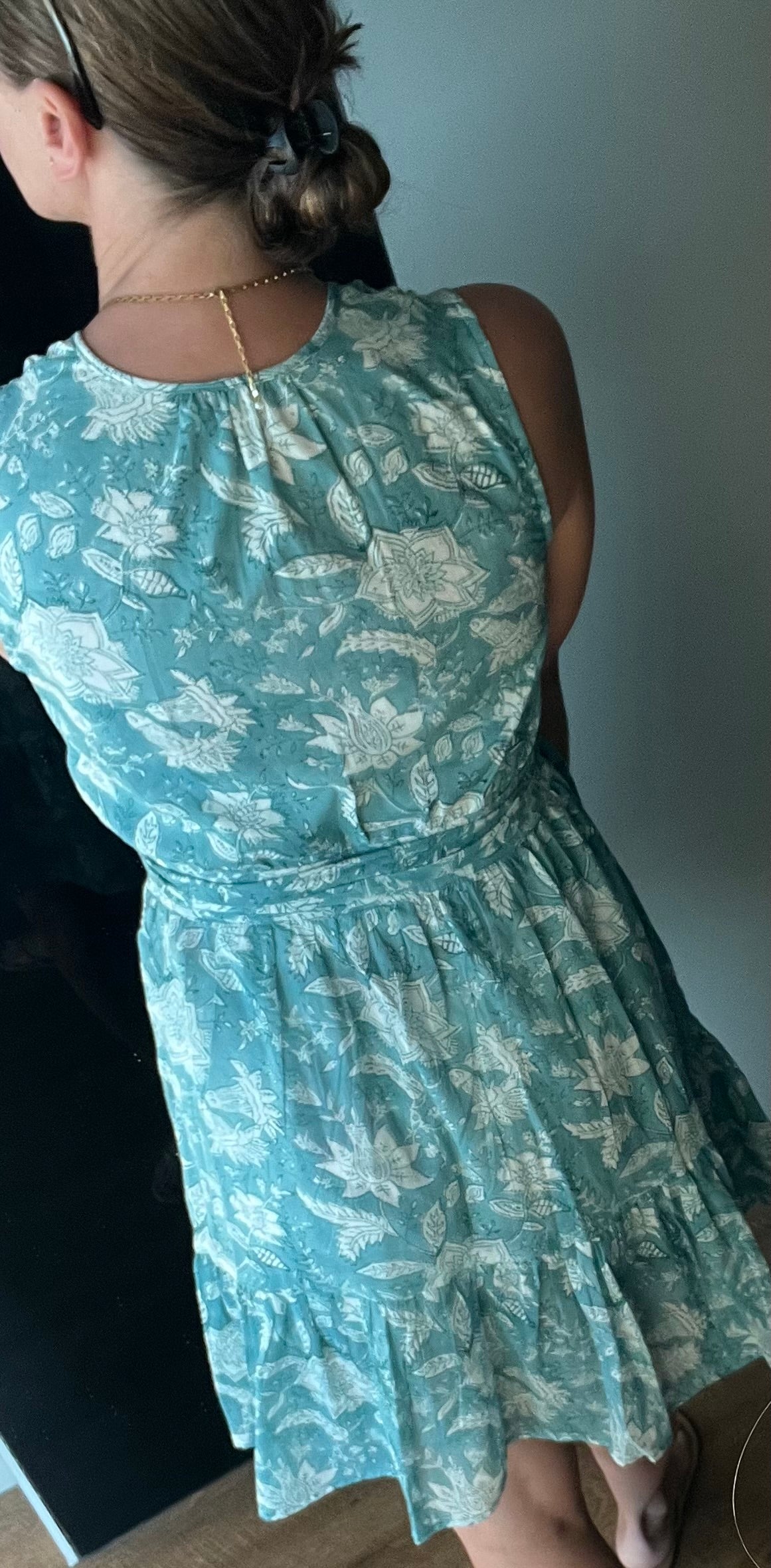 Kat Sleeveless Wrap Dress, Turquoise