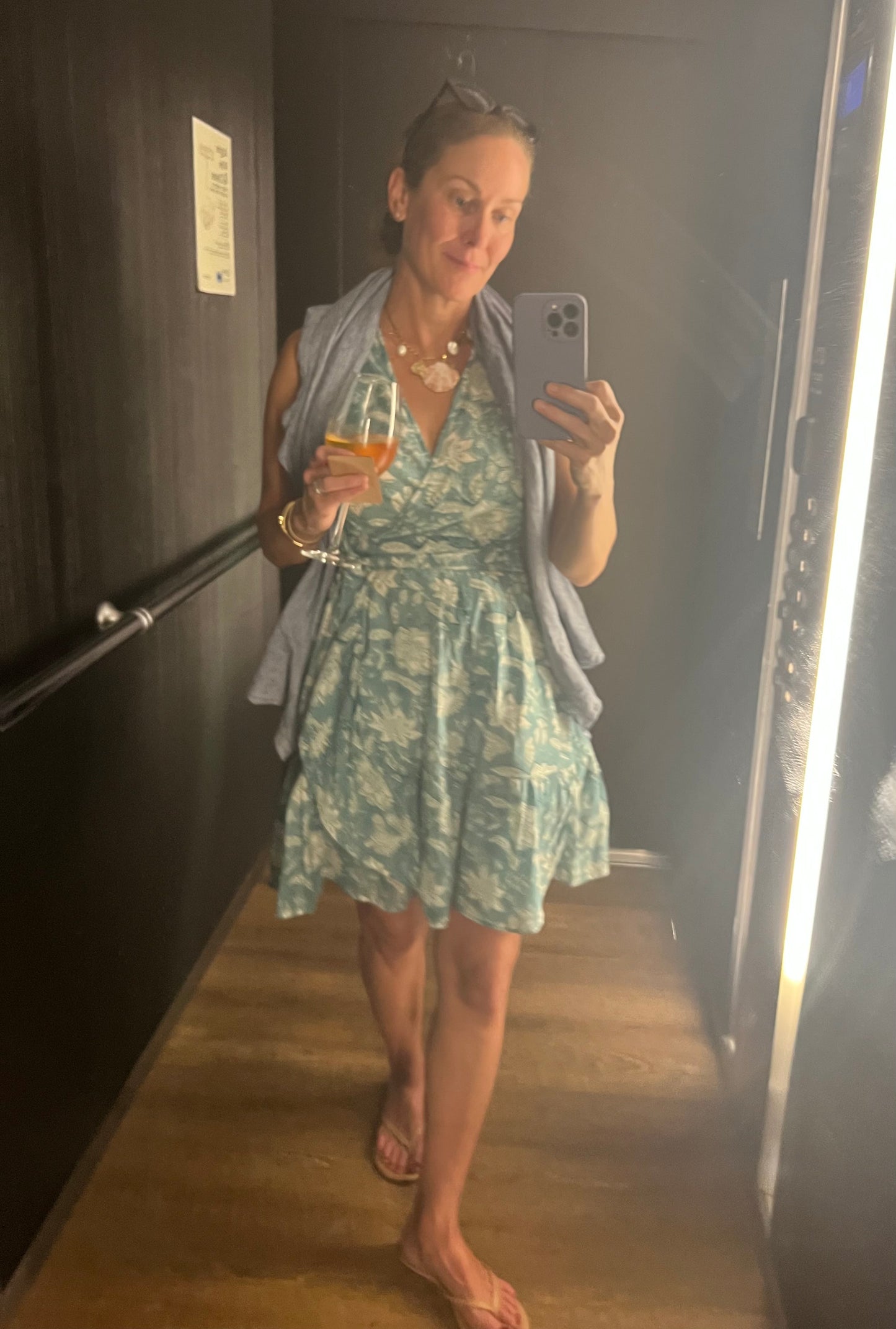 Kat Sleeveless Wrap Dress, Turquoise