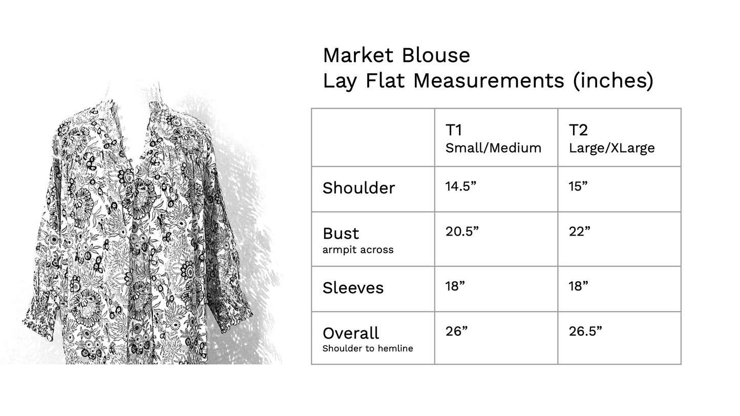 Market Blouse, Midnight Floral