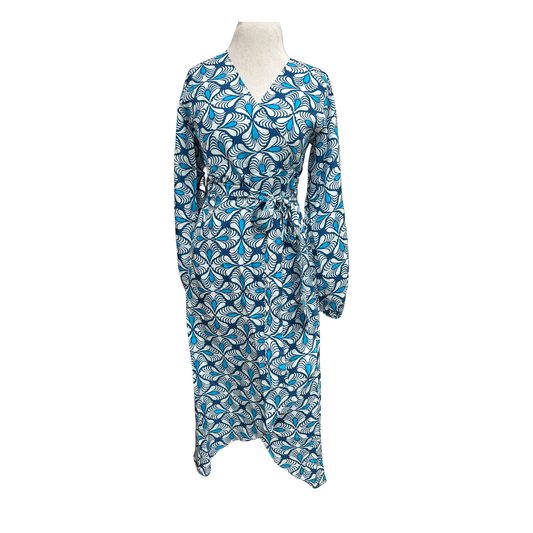 Washable Silk Wrap Dress, Peacock