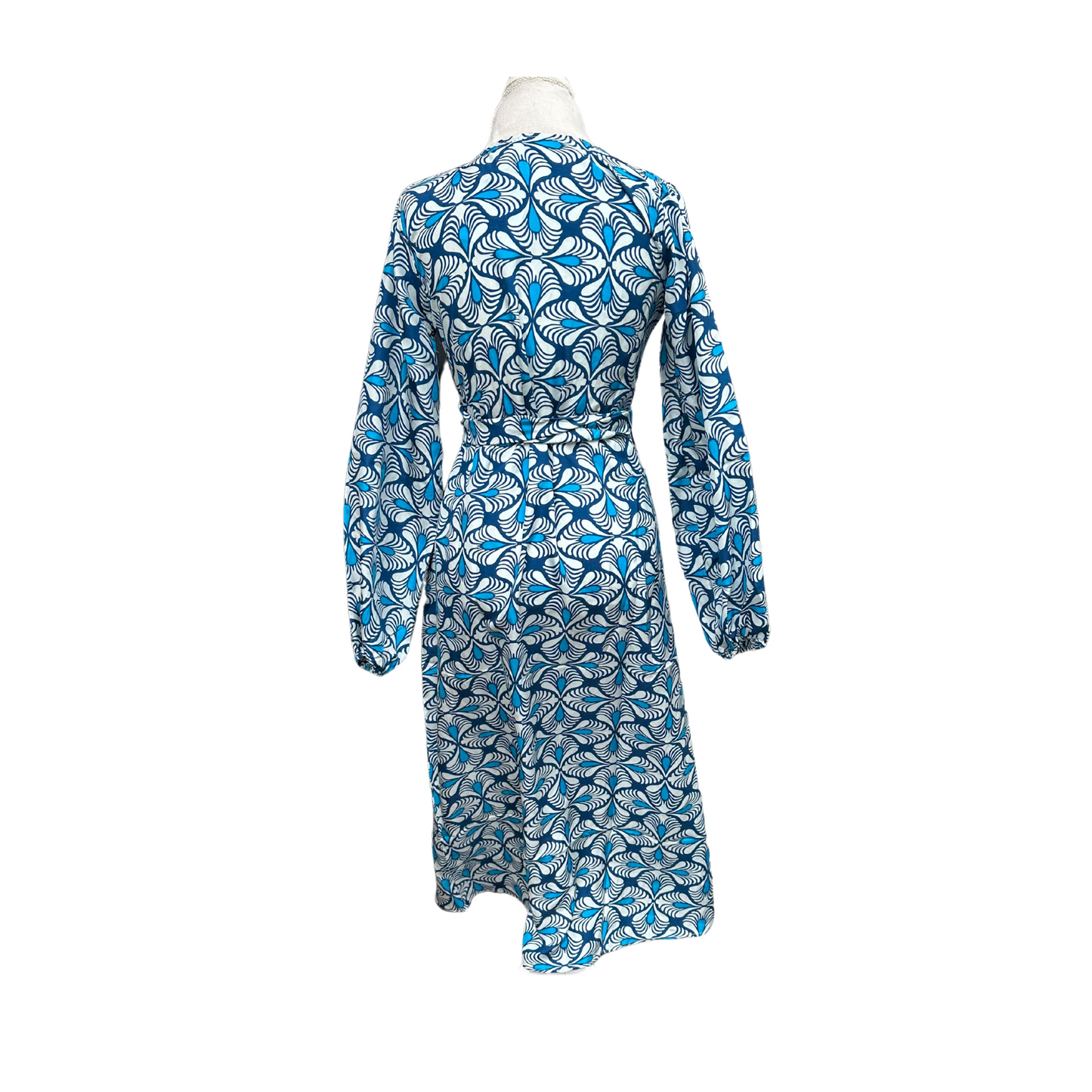 Washable Silk Wrap Dress, Peacock