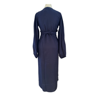 Washable Silk Wrap Dress, Navy