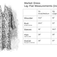 Market Dress, Navy with muted coral blooms.