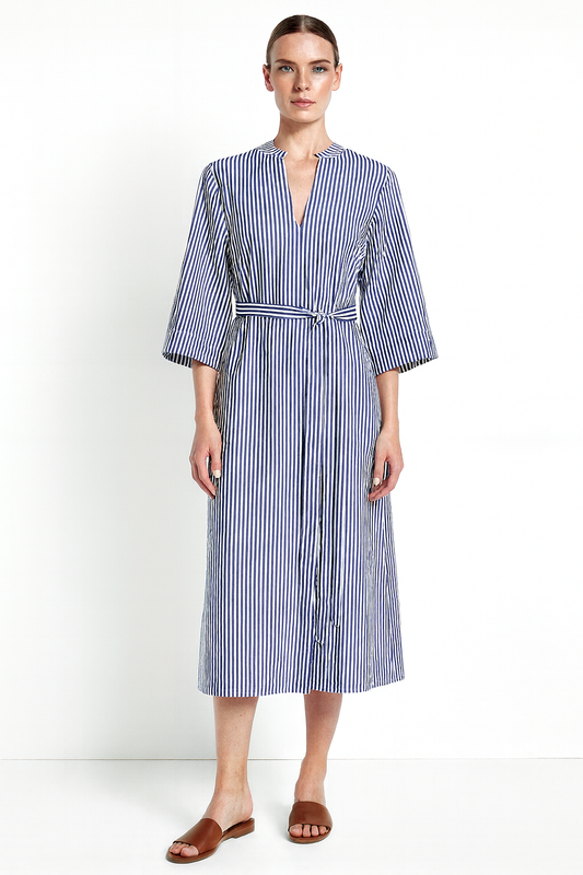 Margaux Dress, Blue Stripe