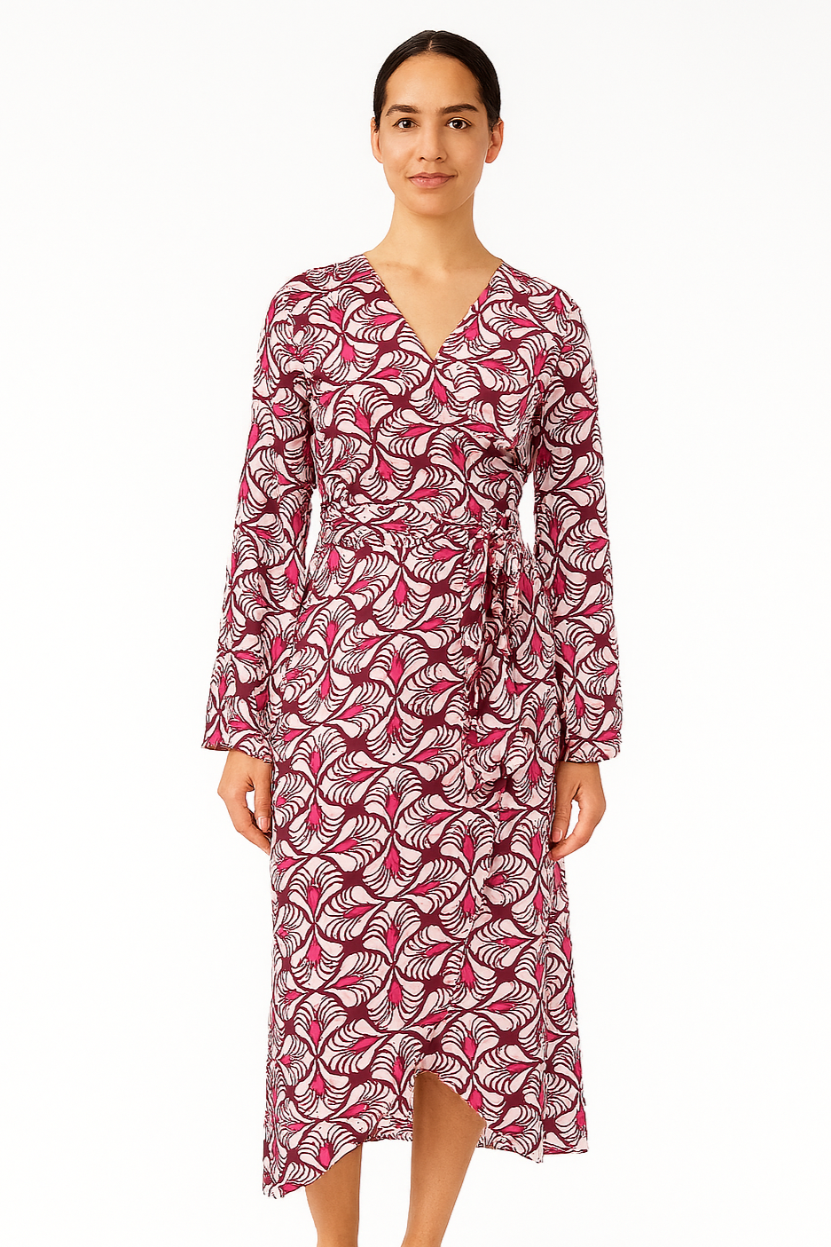 Washable Silk Wrap Dress, Jaipur Sunset