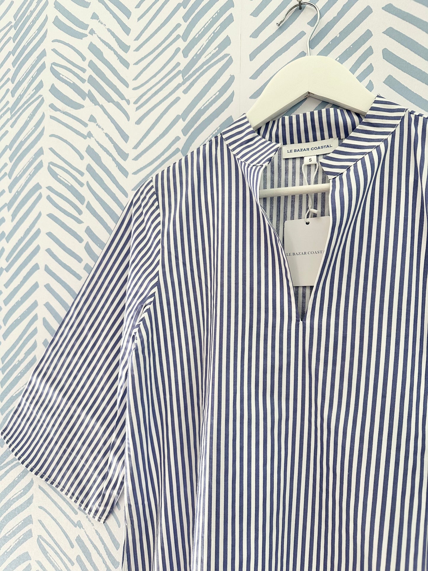 Margaux Dress, Blue Stripe