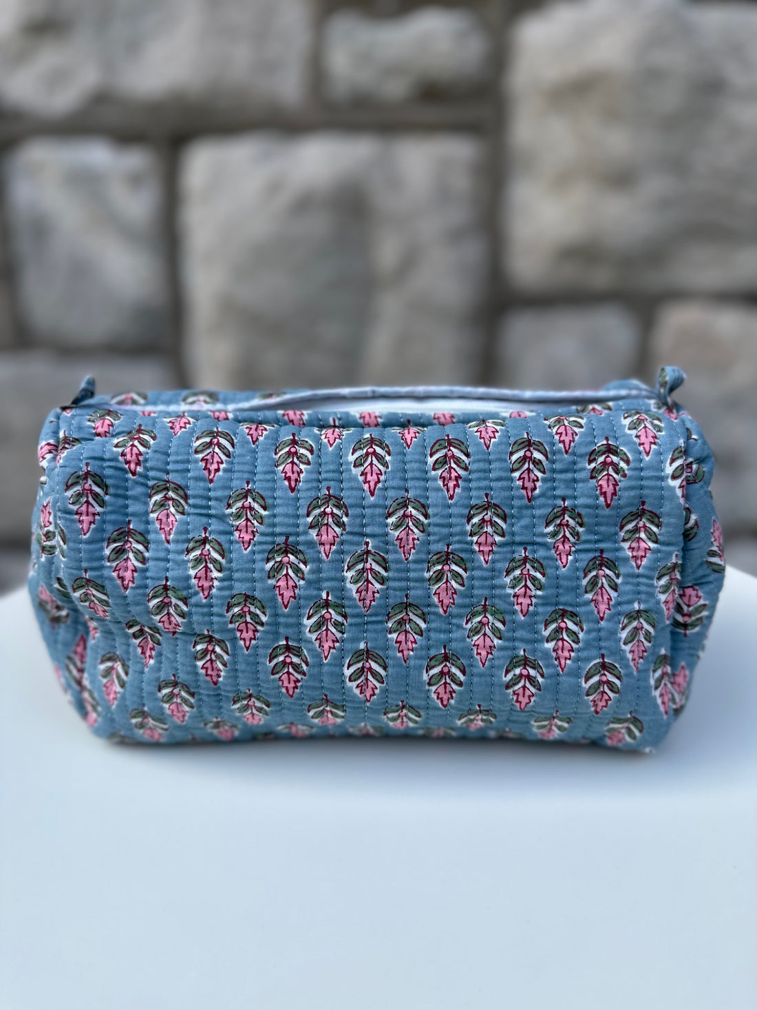 Makeup Bag Set, Dusty Blue Floral