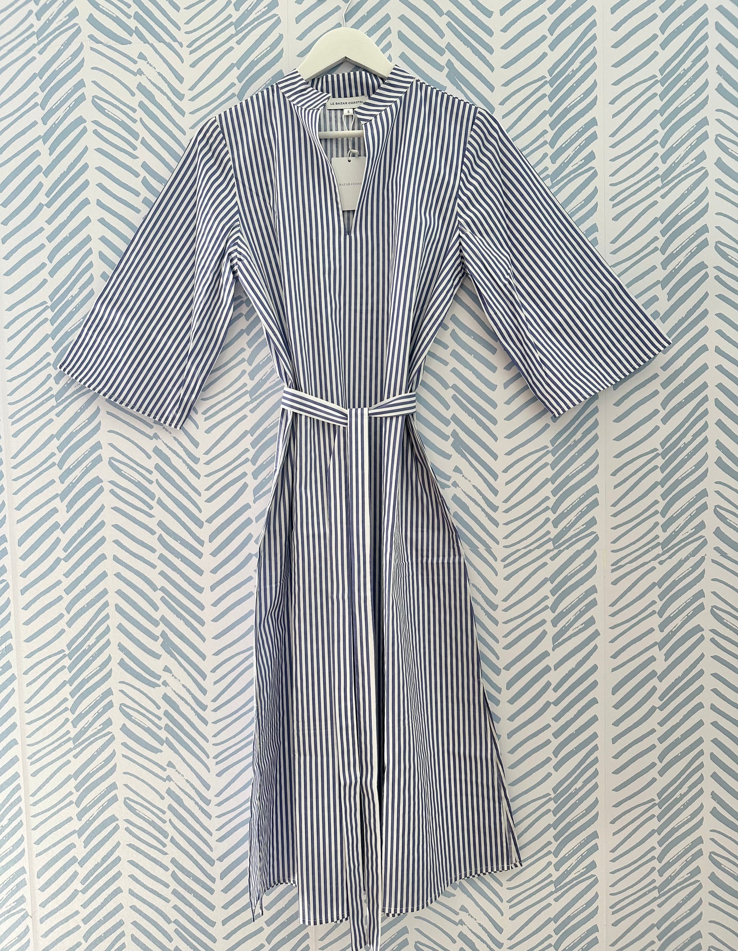 Margaux Dress, Blue Stripe