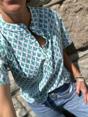 Sassaroo Camp Shirt, Lucky Blooms