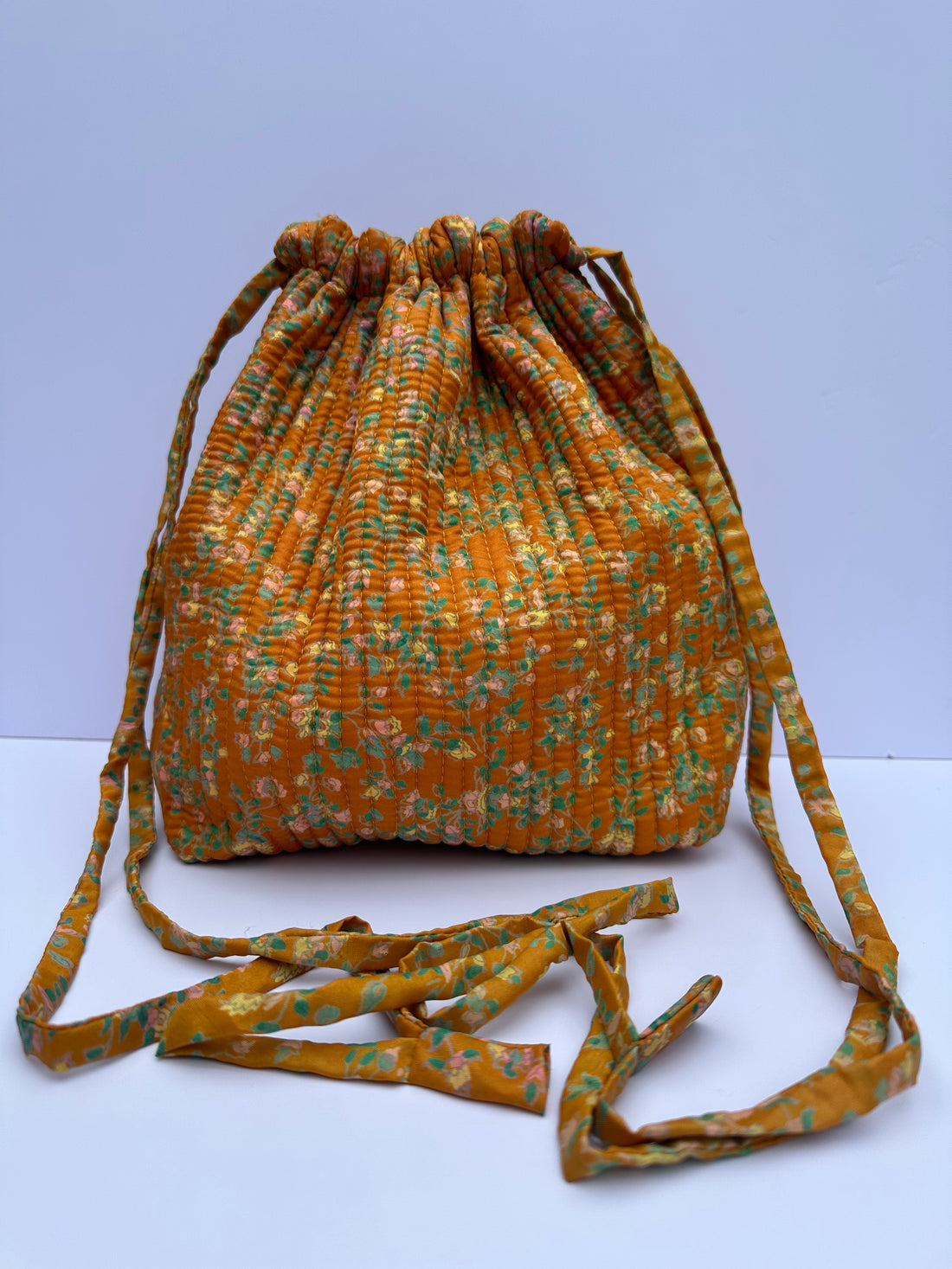 Luxury Slouch Bag - Marigold & Teal Floral