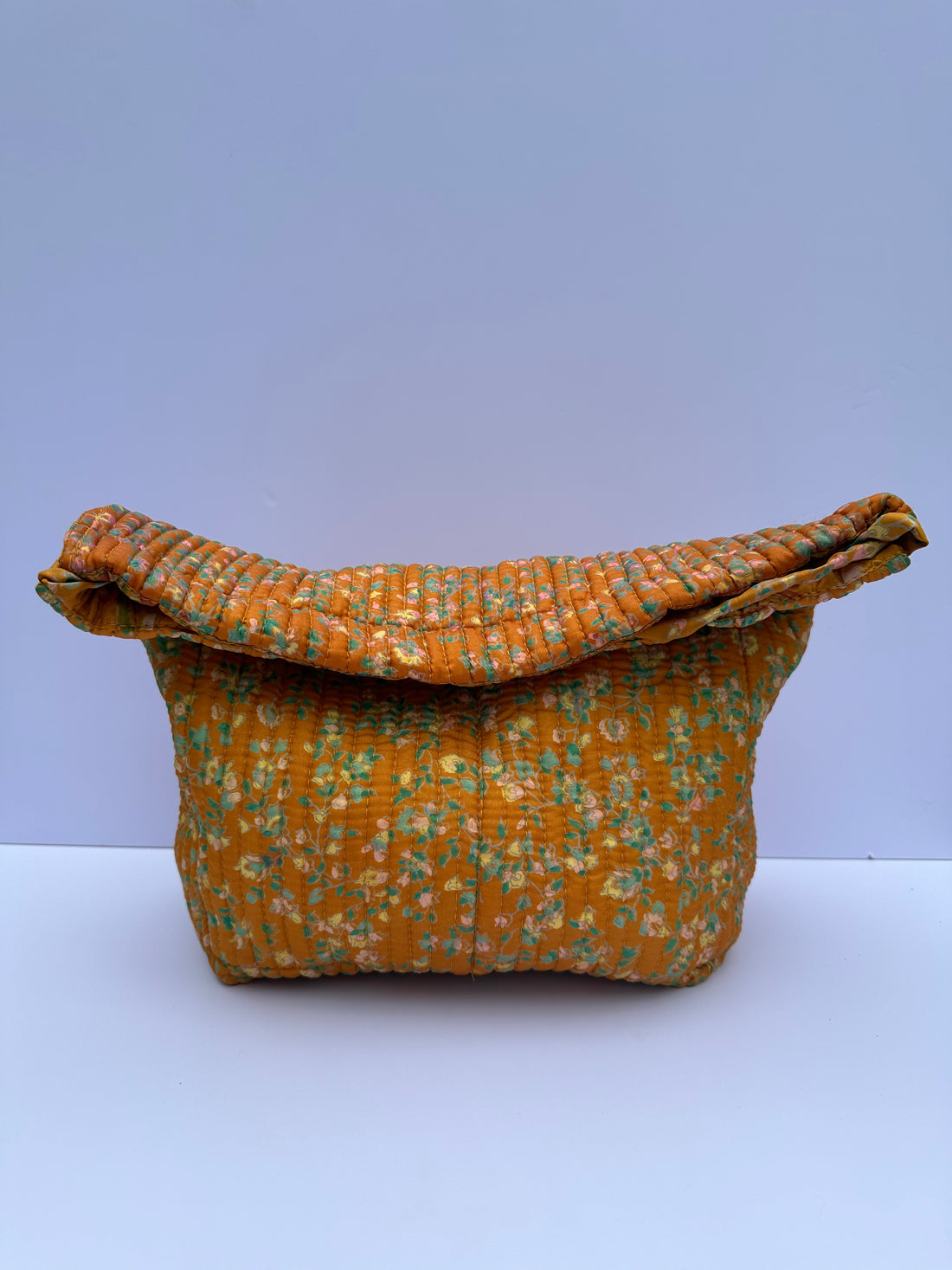 Luxury Slouch Bag - Marigold & Teal Floral