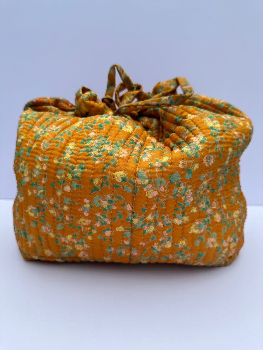 Luxury Slouch Bag - Marigold & Teal Floral