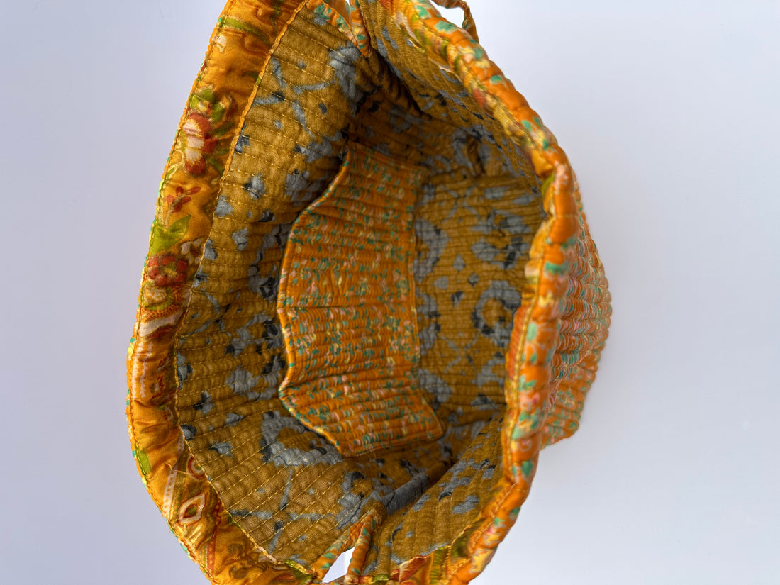 Luxury Slouch Bag - Marigold & Opal Floral