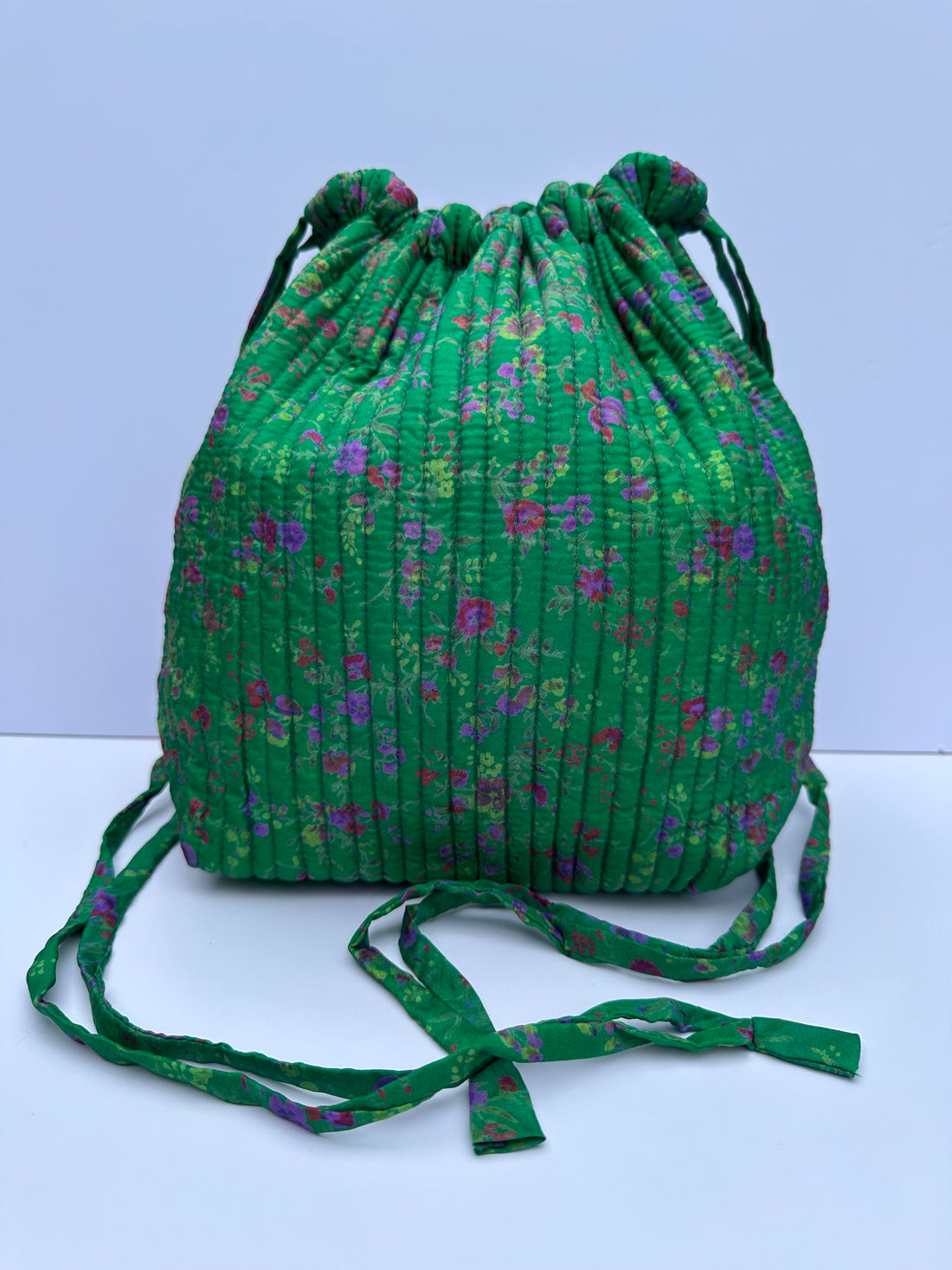 Luxury Slouch Bag - Emerald & Amethyst Floral