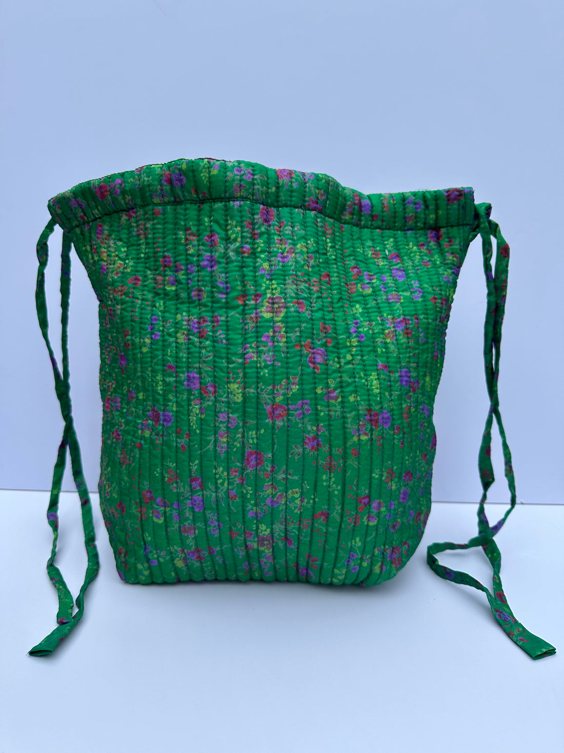 Luxury Slouch Bag - Emerald & Amethyst Floral
