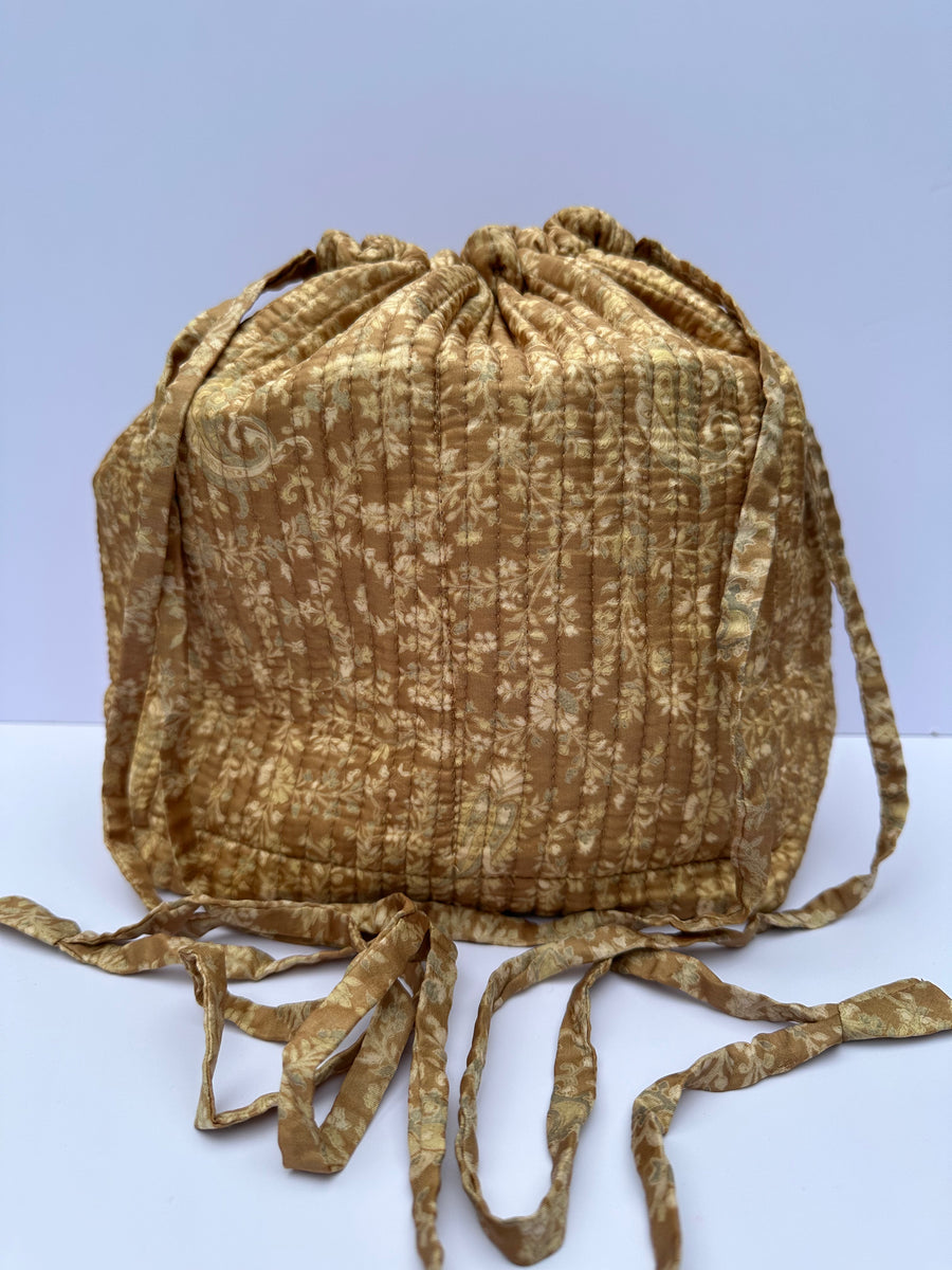 Luxury Slouch Bag - Golden Brown Paisley