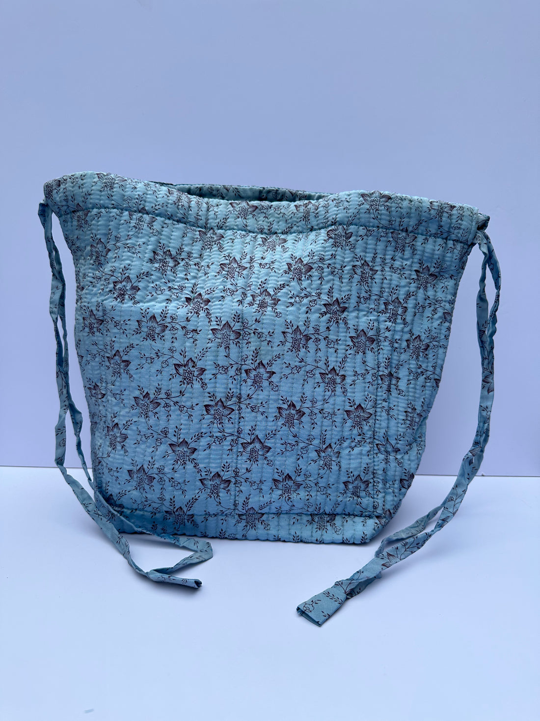 Luxury Slouch Bag - Cloud Blue & Cinnamon