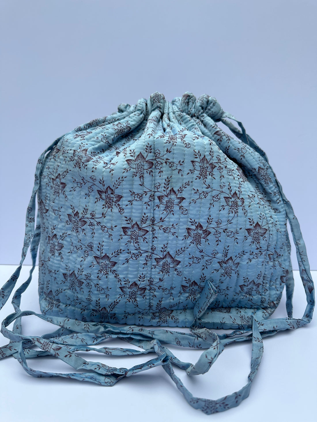Luxury Slouch Bag - Cloud Blue & Cinnamon