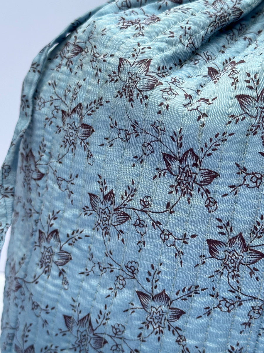 Luxury Slouch Bag - Cloud Blue & Cinnamon
