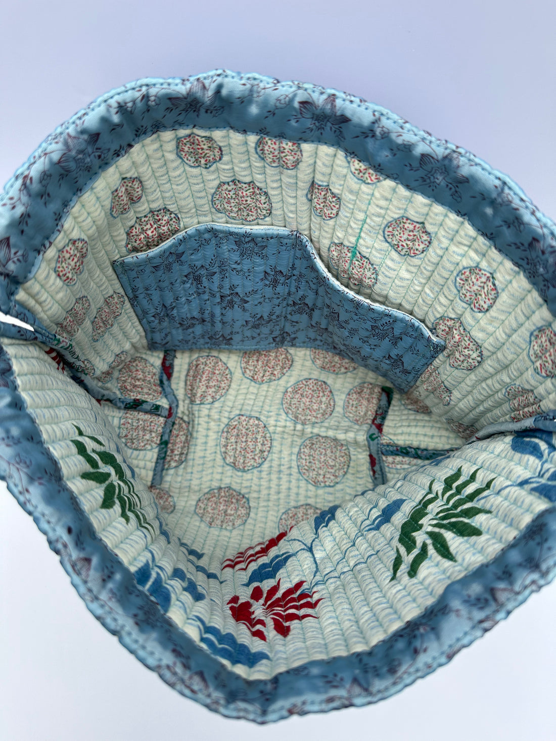 Luxury Slouch Bag - Cloud Blue & Cinnamon