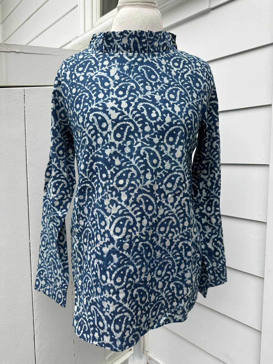 Lizzie Blouse, Indigo Batik