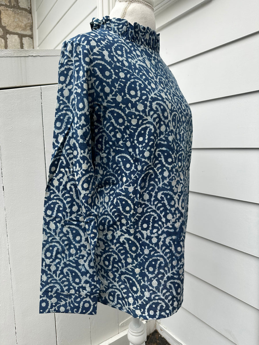 Lizzie Blouse, Indigo Batik