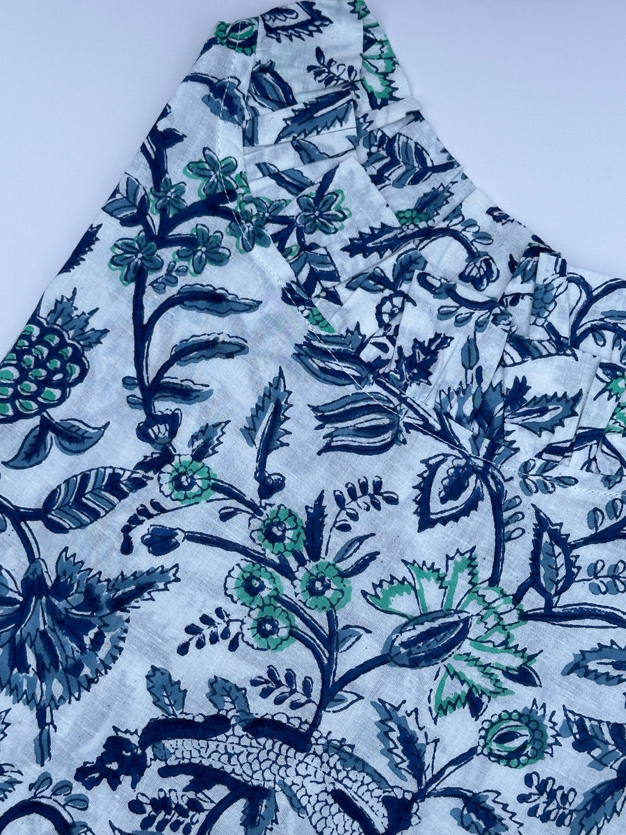 Lizzie Blouse, Blue Vines