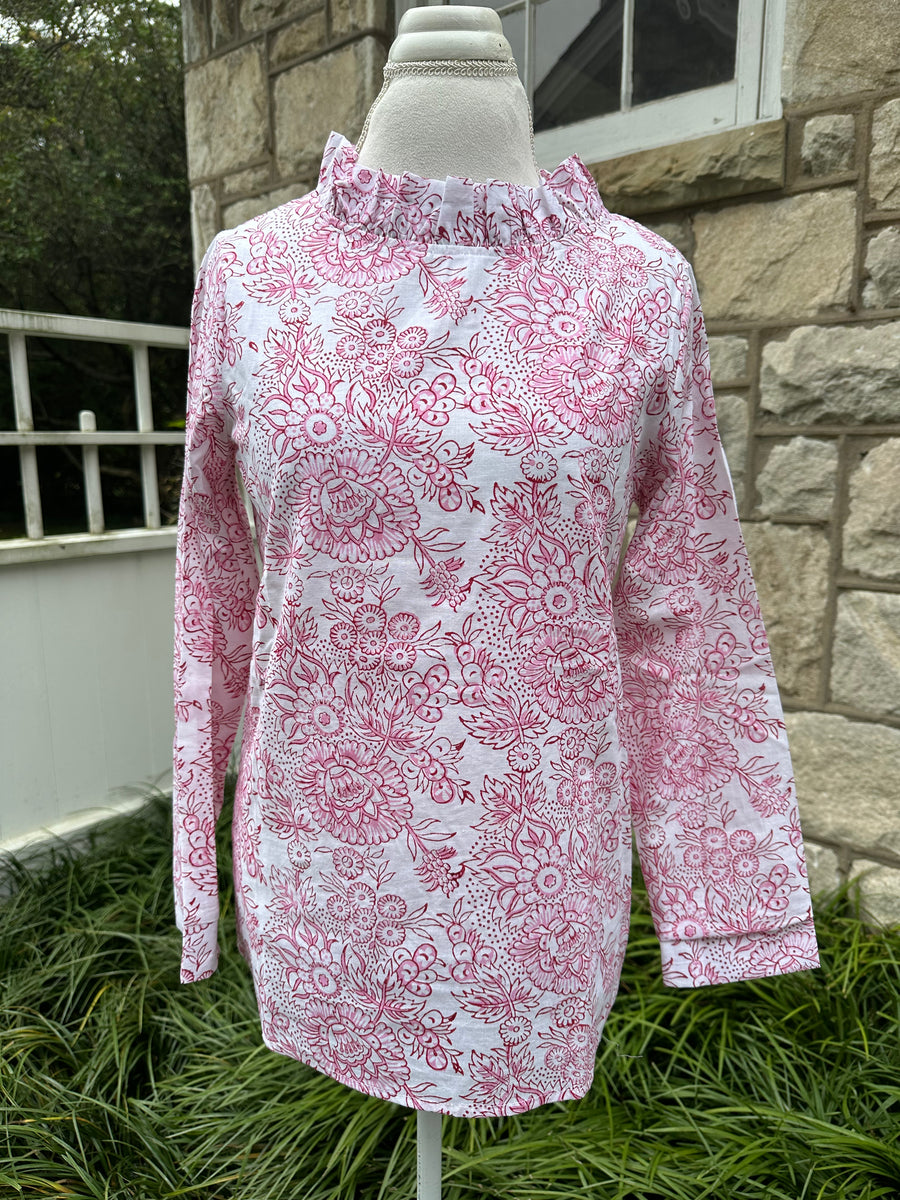 Lizzie Blouse, Pink Berry Bramble