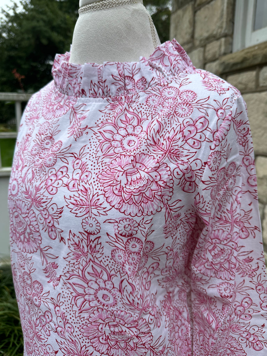 Lizzie Blouse, Pink Berry Bramble