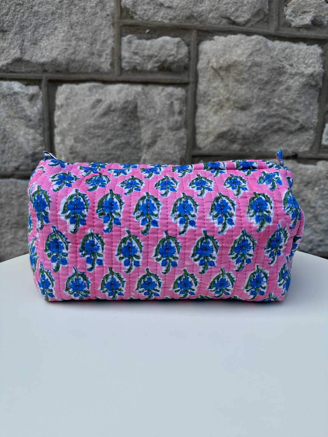 Makeup Bag Set, Pink & Blue Floral